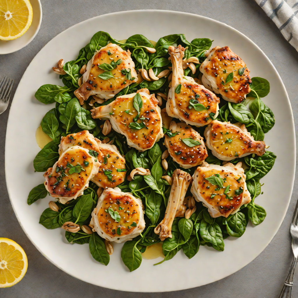 Sautéed Garlic Lemon Chicken Thighs with Spinach