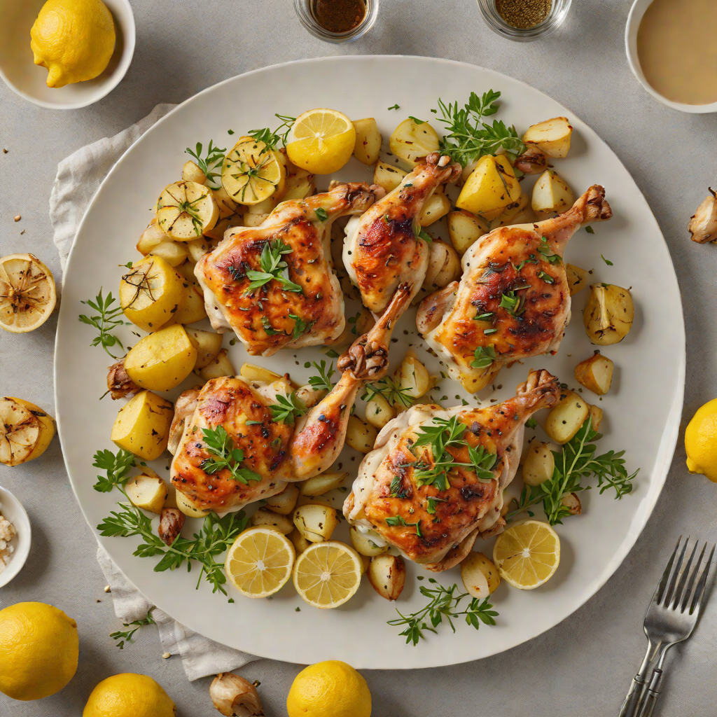 One-Pan Roasted Lemon Chicken with Garlic Potatoes