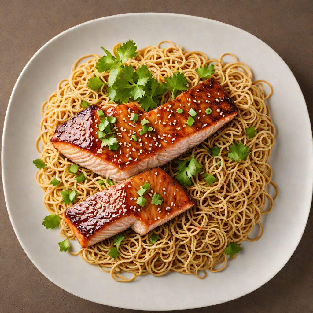 Soy-Ginger Glazed Salmon with Sesame Noodles