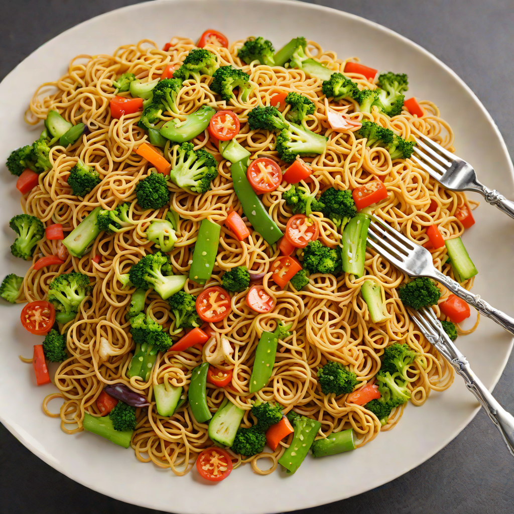 Quick Stir-Fried Spicy Garlic Noodles with Mixed Vegetables