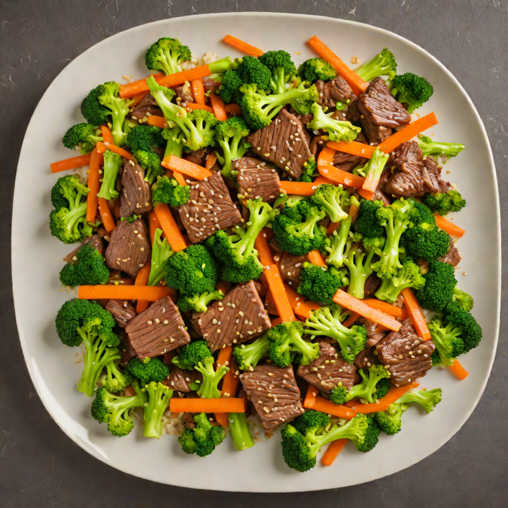 Stir-Fried Ginger Beef with Broccoli and Carrots