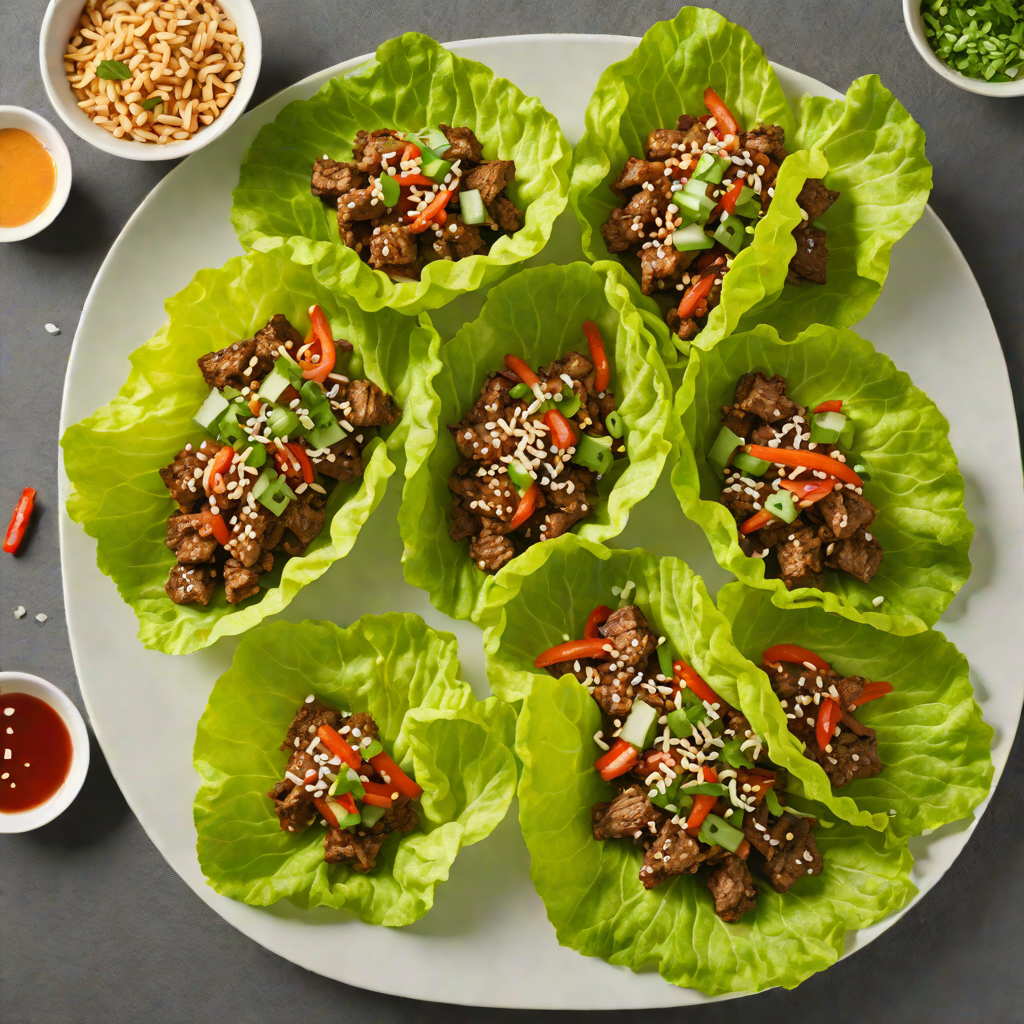 Spicy Korean-Style Beef Lettuce Wraps with Sesame