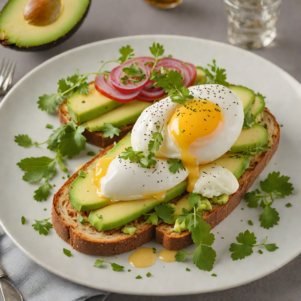 Mobile Banking-Inspired Avocado Toast with Poached Egg
