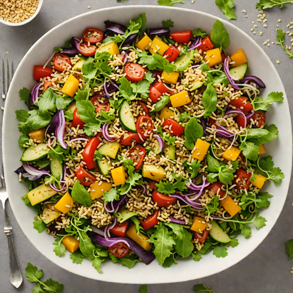 Layered Productivity Power Salad with Quinoa and Roasted Vegetables