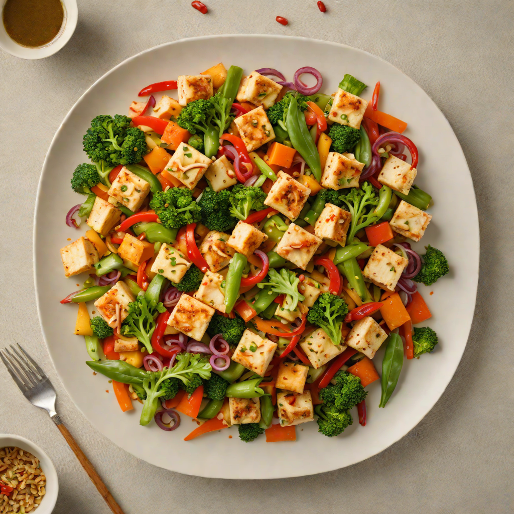 Surface-Level Spiced Vegetable Stir Fry with Tofu