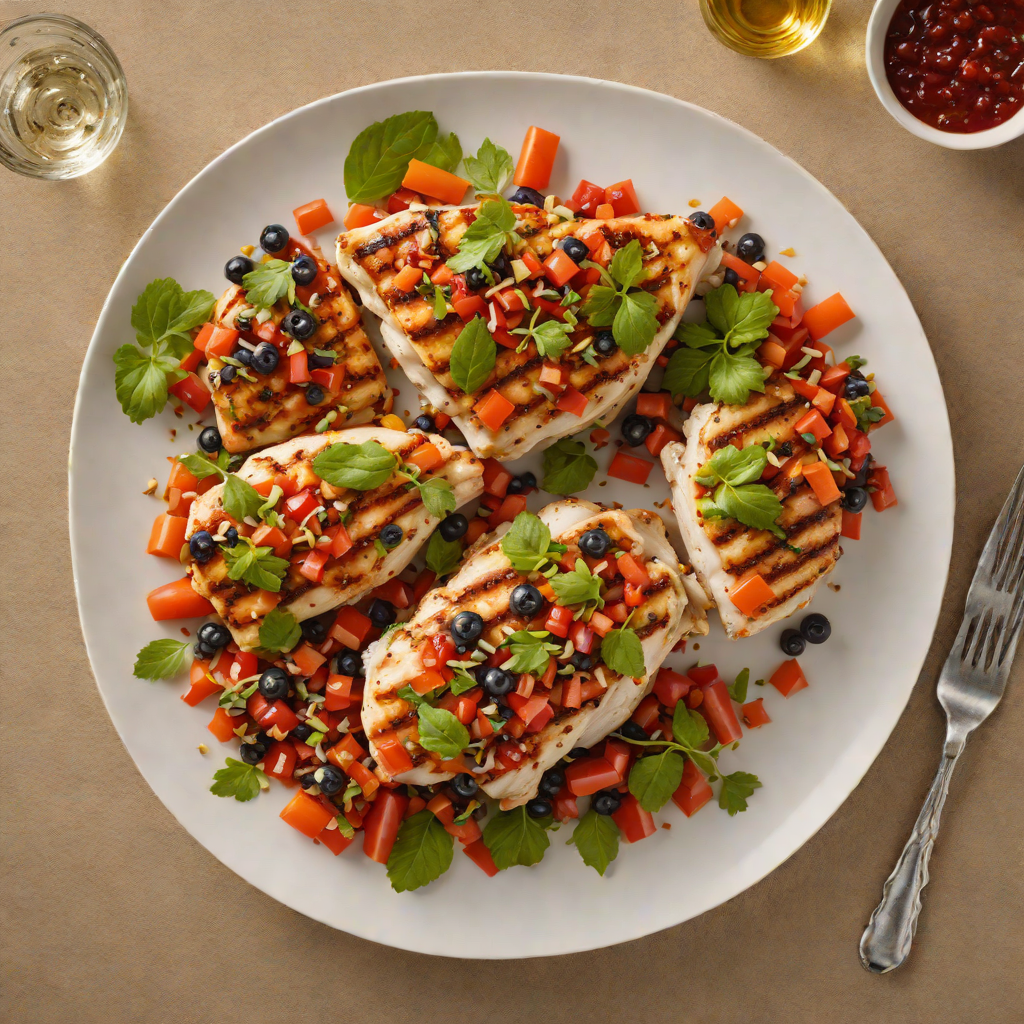 Grilled Herb-Marinated Chicken with Red Pepper Relish