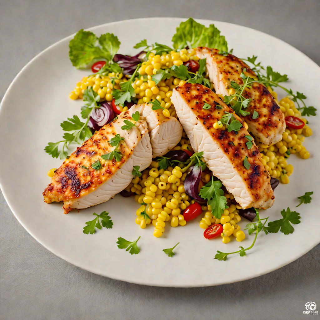 Pan-Seared Chicken with Northwest Indiana Corn and Herb Salad