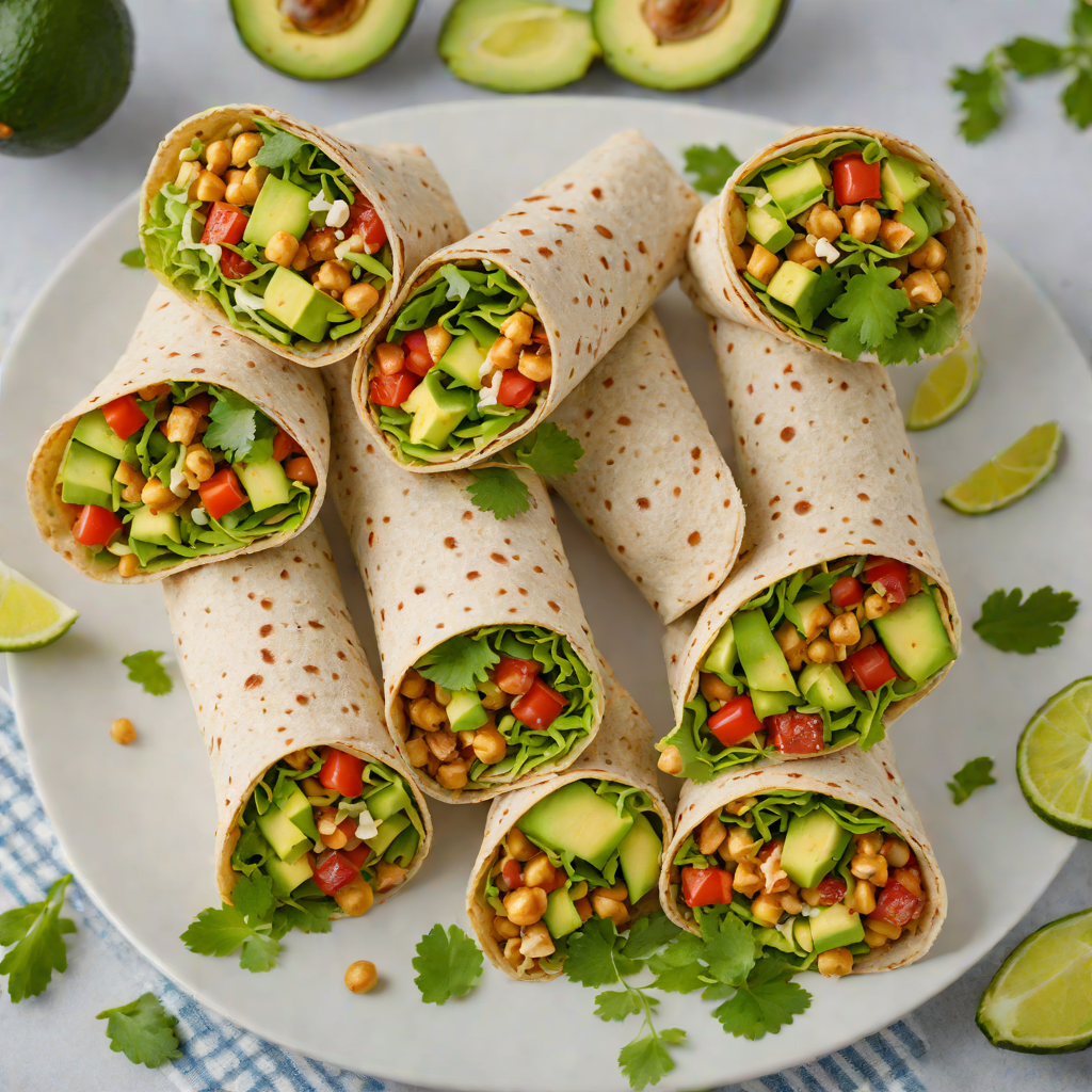 No-Bake Game Day Chickpea and Avocado Wraps