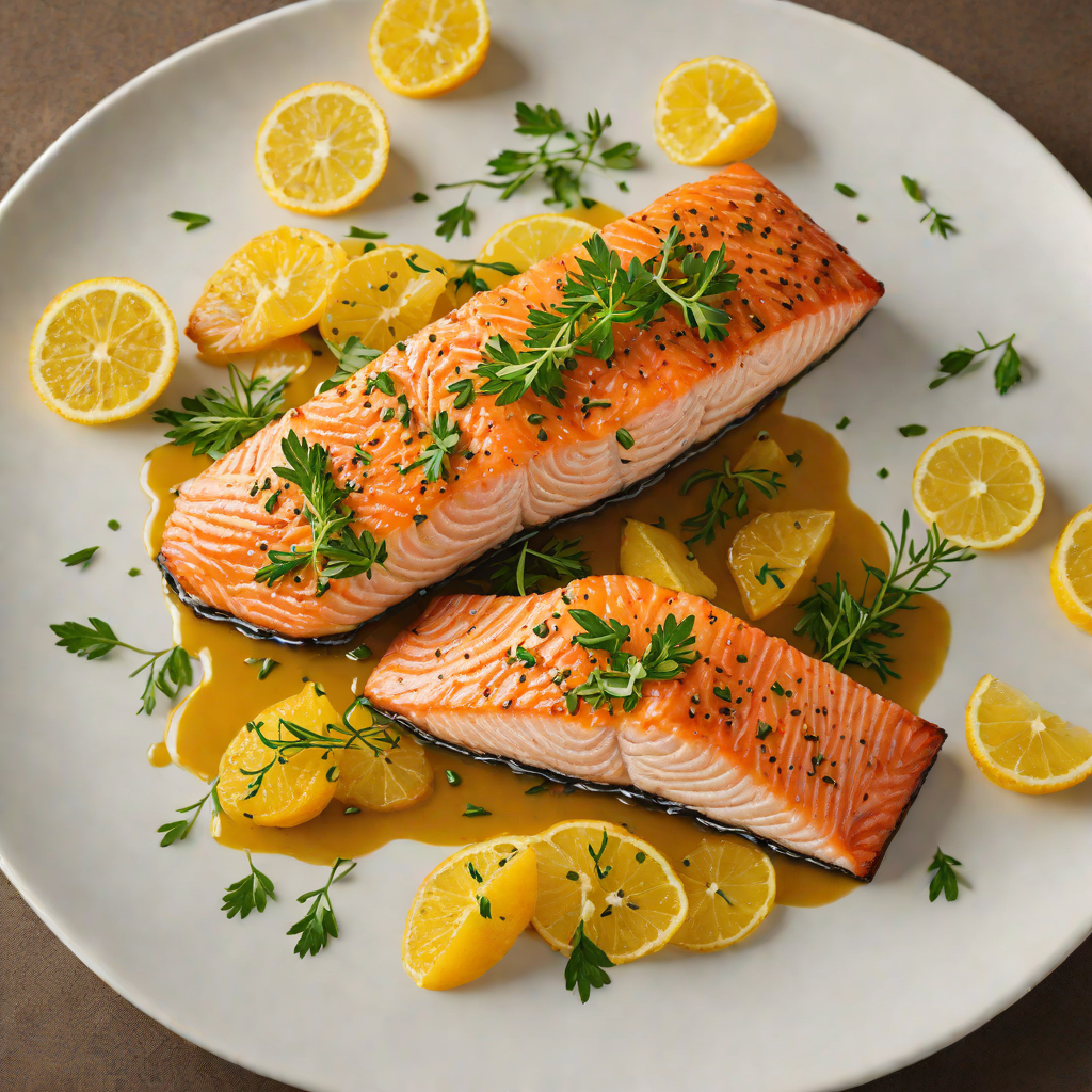 Pan-Seared Salmon with Citrus and Herb Reduction