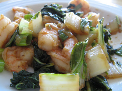 Spicy Ginger-Soy Glazed Shrimp with Bok Choy