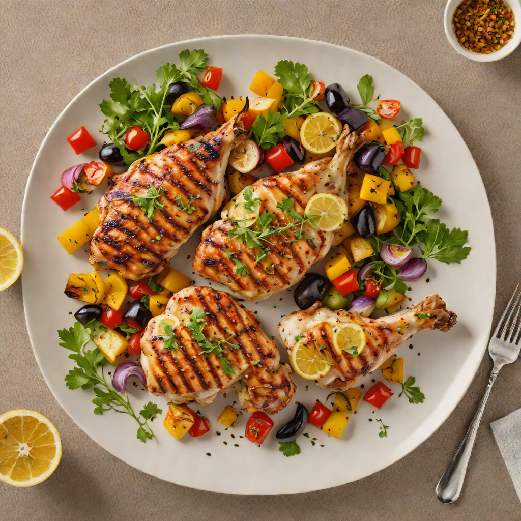 Grilled Lemon-Garlic Chicken with Cumin-Spiced Vegetables