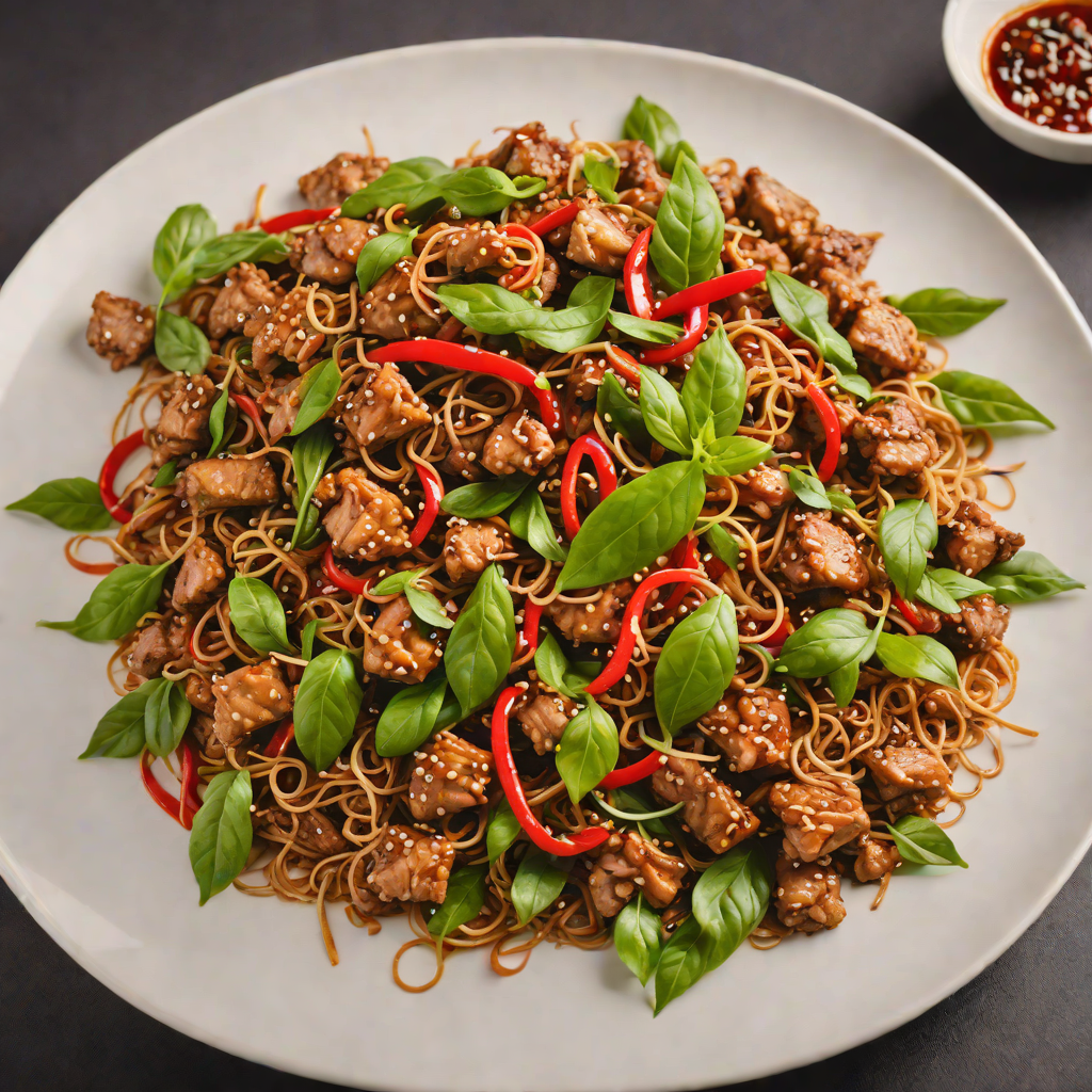 Spicy Stir-Fried Pork with Thai Basil and Chili