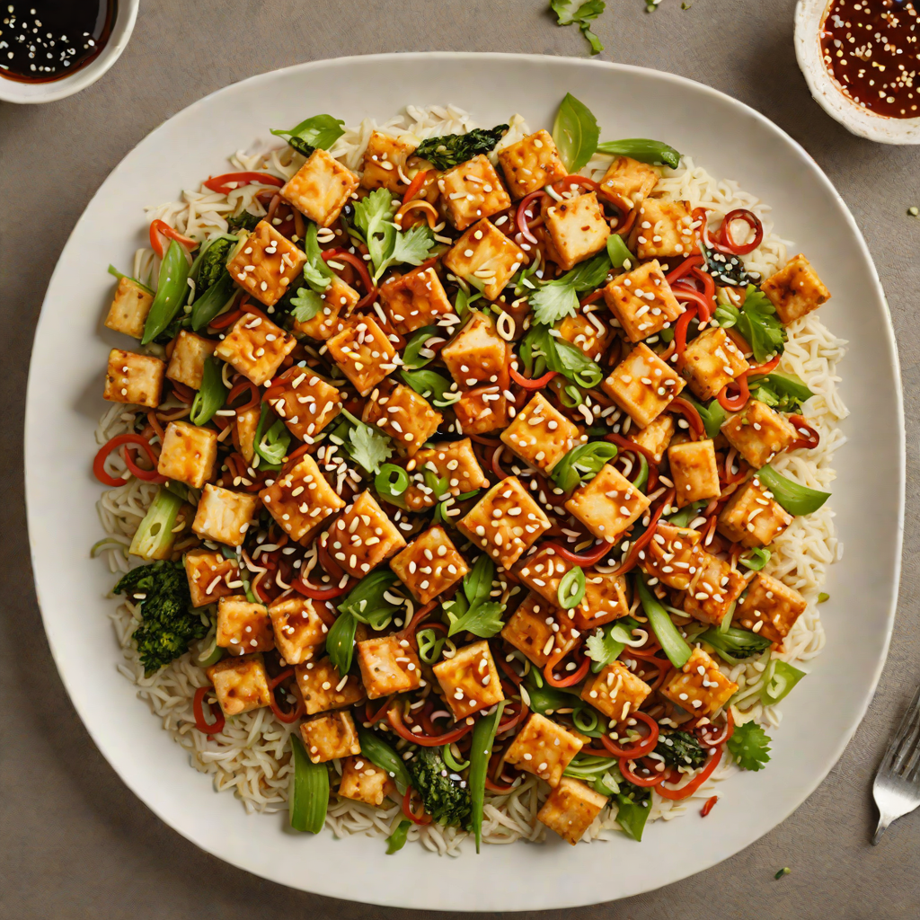 Spicy Korean-Style Tofu Stir Fry with Sesame and Garlic