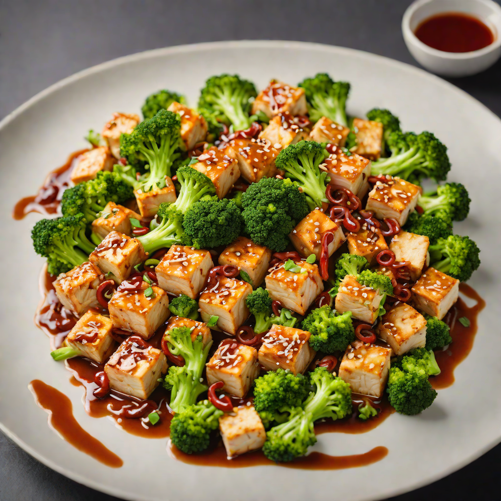 Stir-Fried Tofu with Broccoli and Garlic Chili Sauce