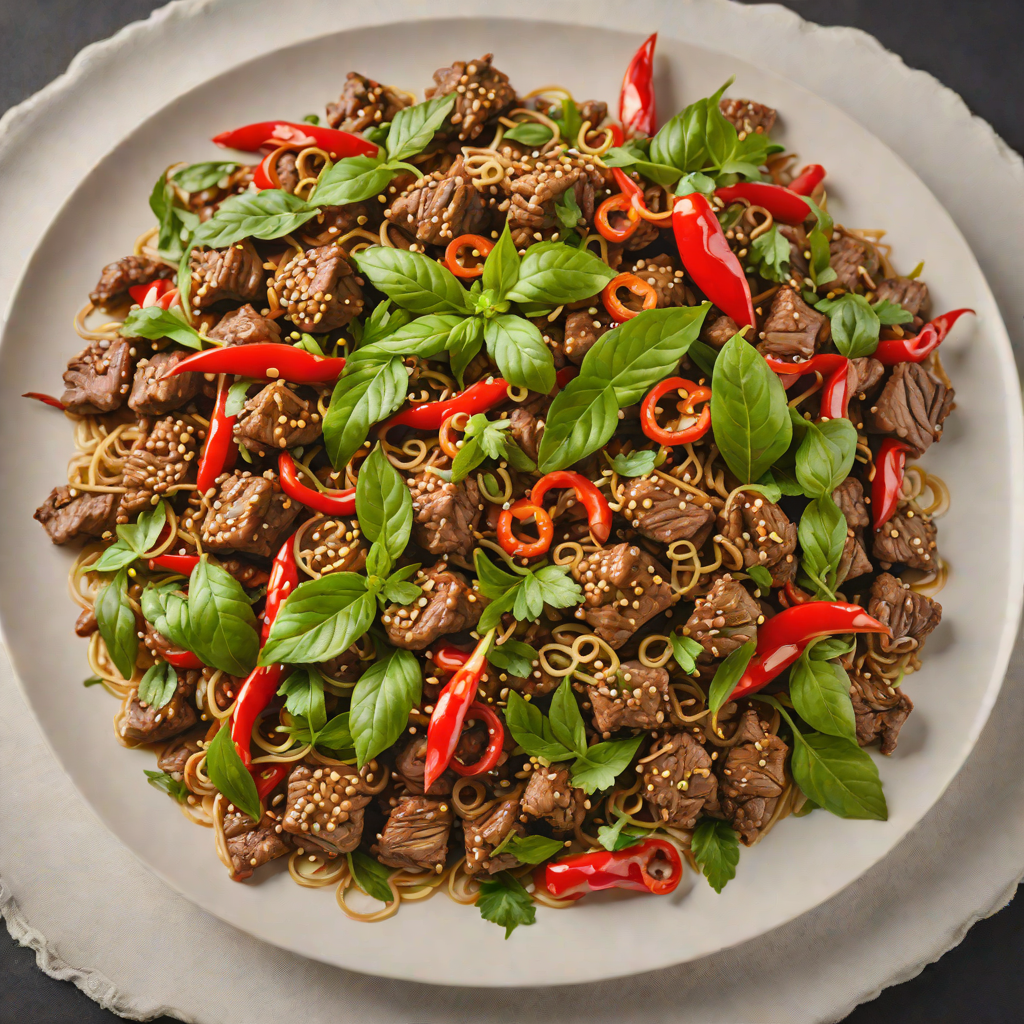 Spicy Stir-Fried Beef with Thai Basil and Chilies
