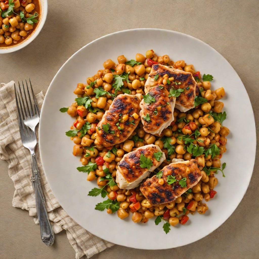 Pan-Seared Chicken Thighs with Spiced Mediterranean Chickpea Stew