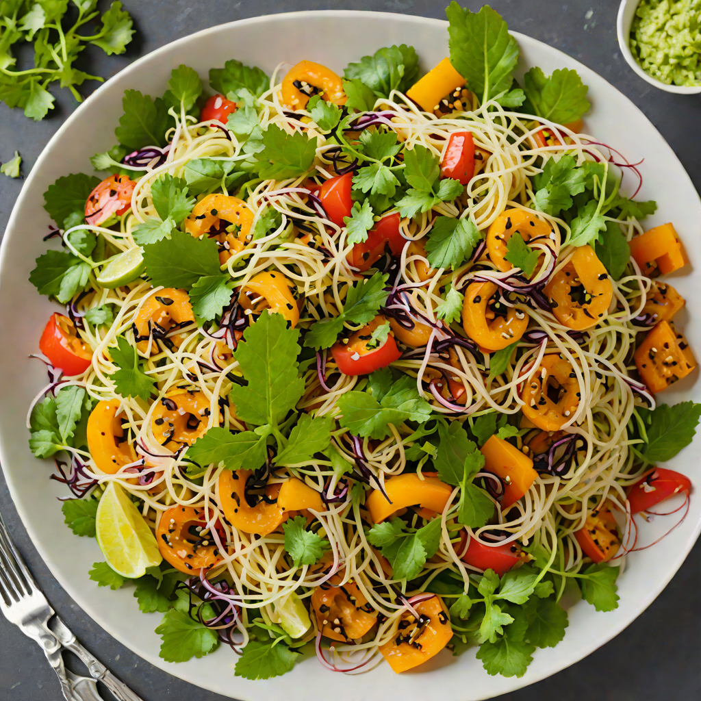 Charred Green Papaya Salad with Spicy Lime Dressing