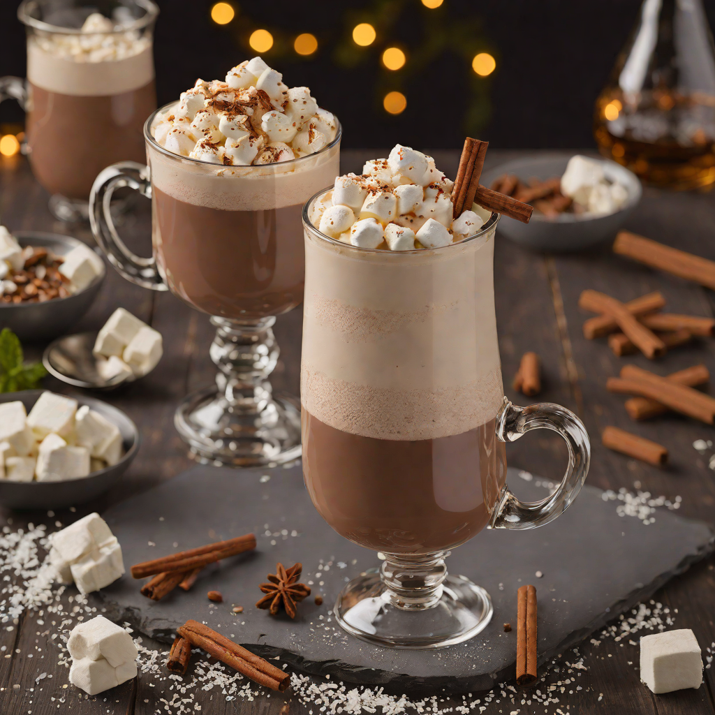 Snowy Mountain Hot Cocoa with Whipped Marshmallow Frosting