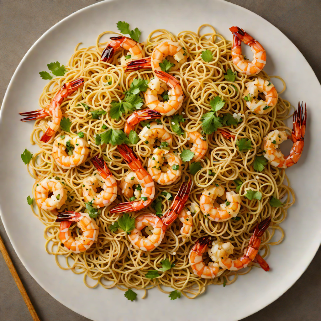 Sautéed Ginger Garlic Shrimp with Quick Sesame Noodles