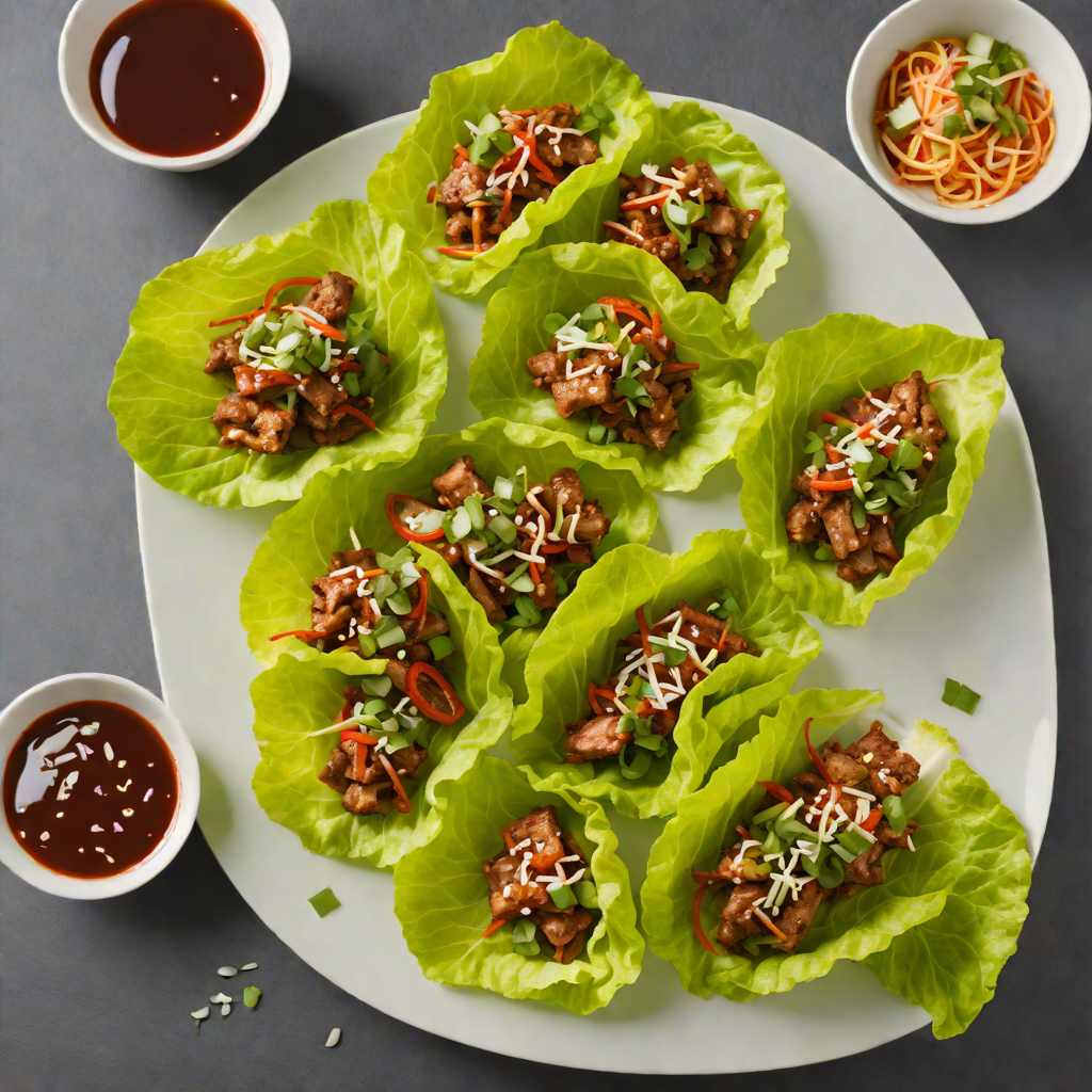 Spicy Korean-Style Glazed Pork Lettuce Wraps