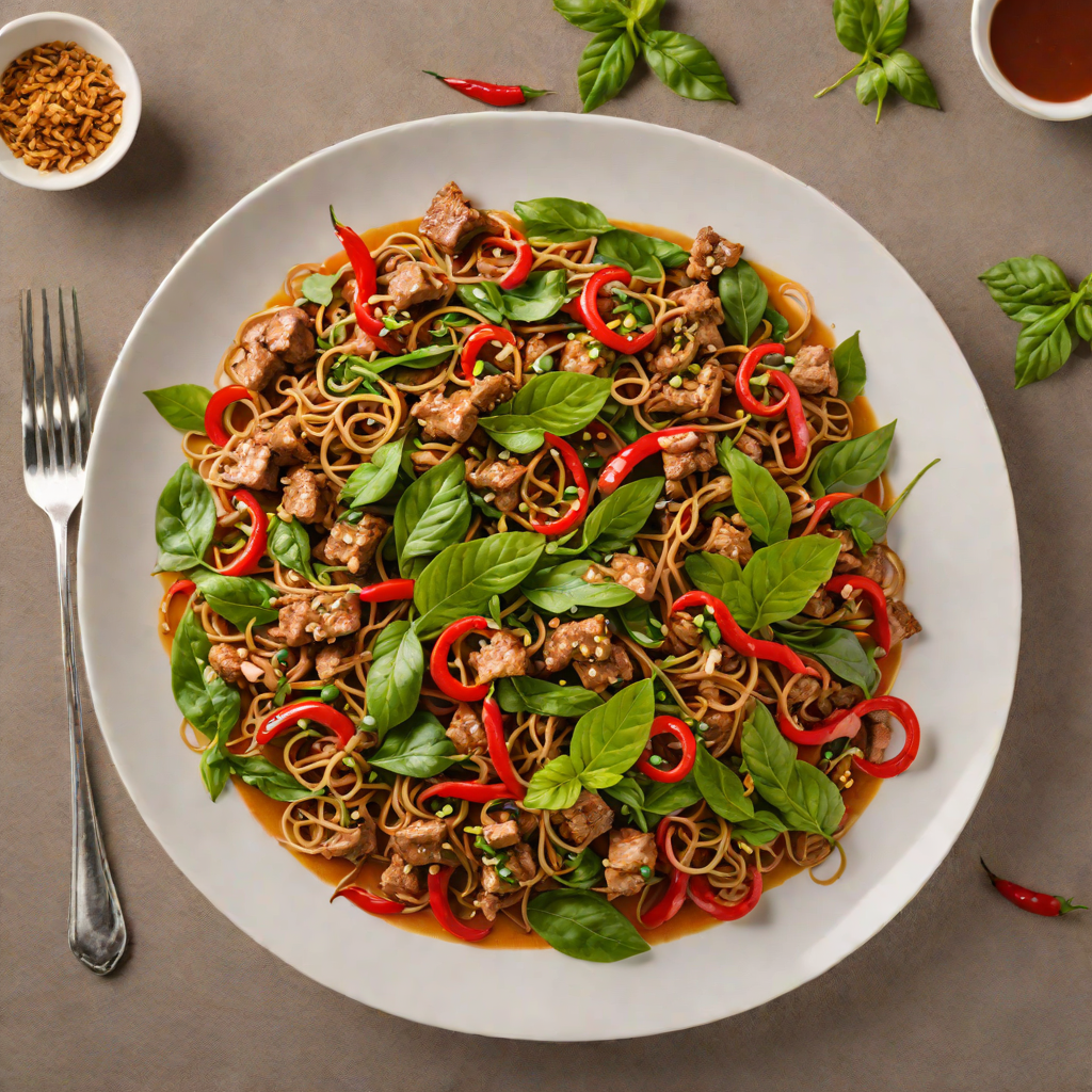 Stir-Fried Thai Basil Pork with Garlic and Chilies
