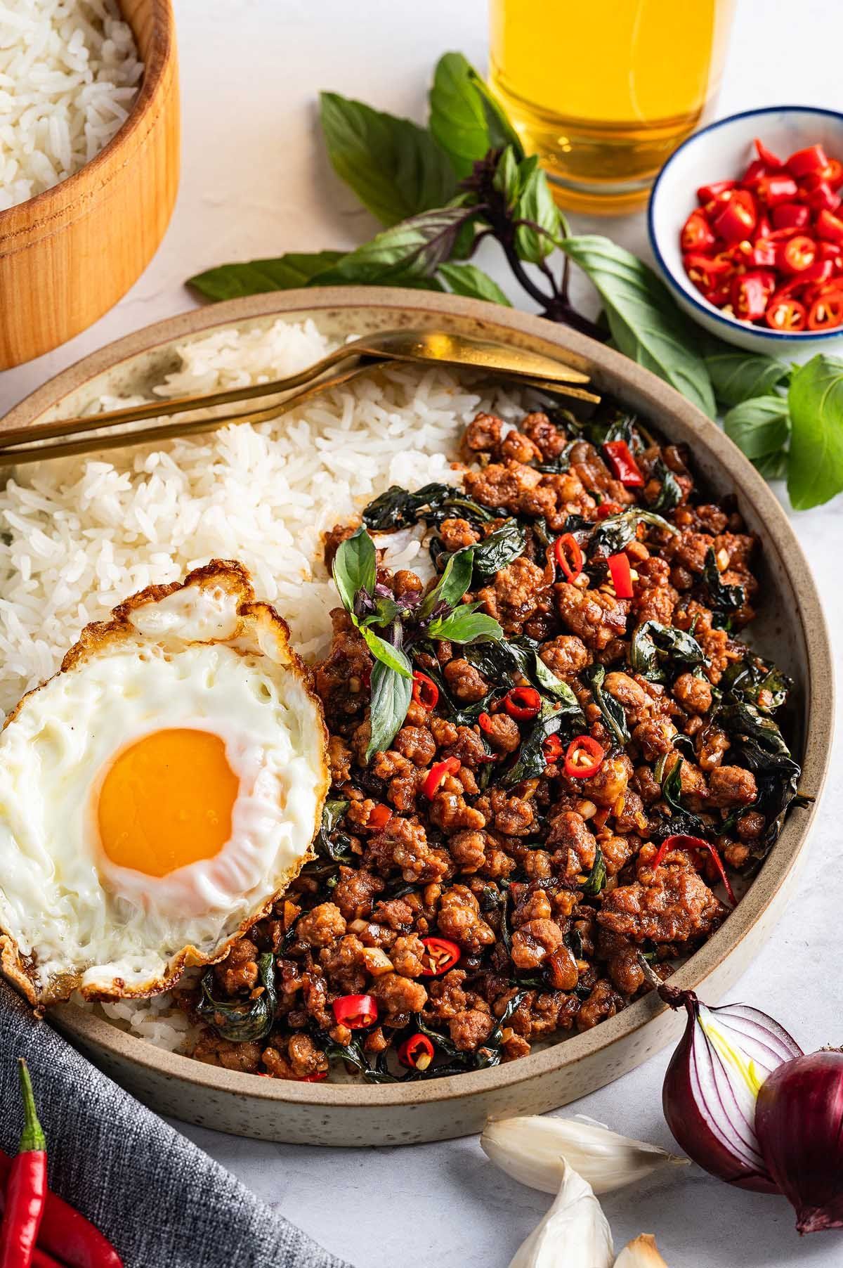 Sautéed Thai Basil Pork with Chili and Garlic