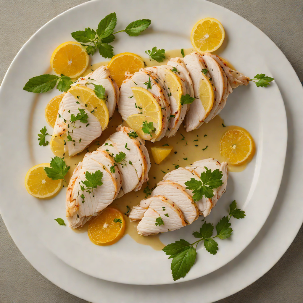 Half & Half Poached Chicken with Citrus Herb Sauce