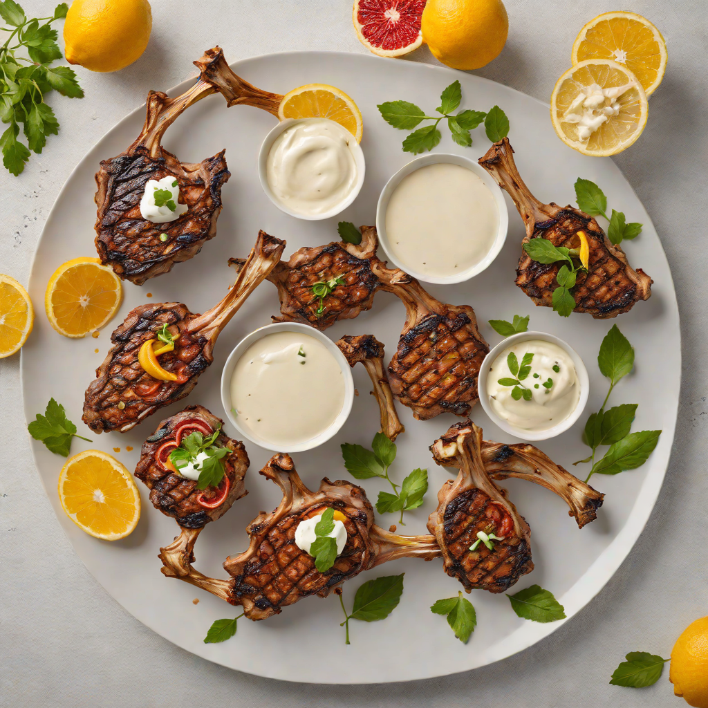 Grilled Citrus-Marinated Lamb Chops with Garlic Yogurt Sauce