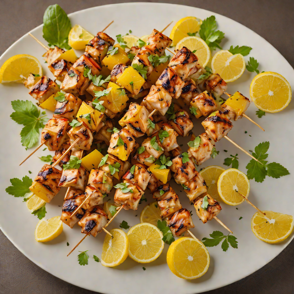 Half-Glazed Citrus Chicken Skewers
