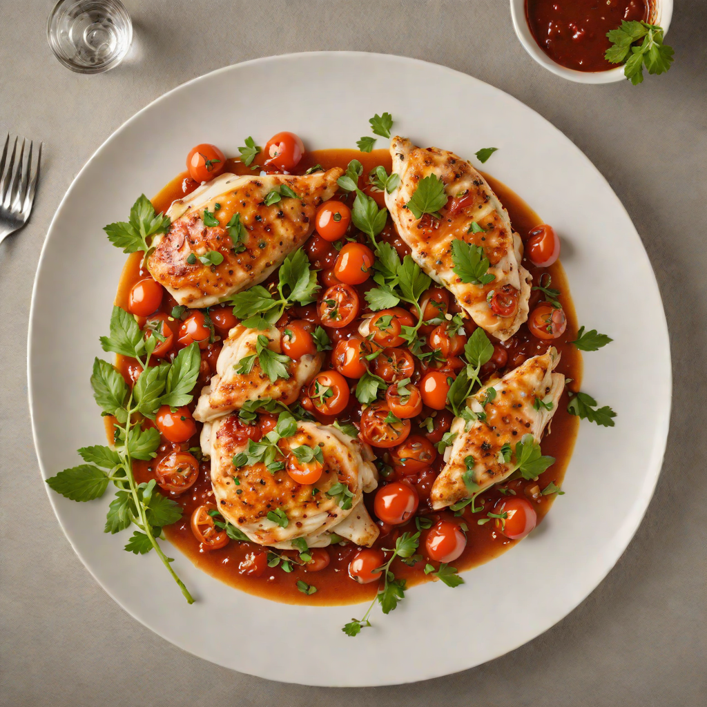 Pan-Seared Chicken with Spiced Mediterranean Tomato Sauce