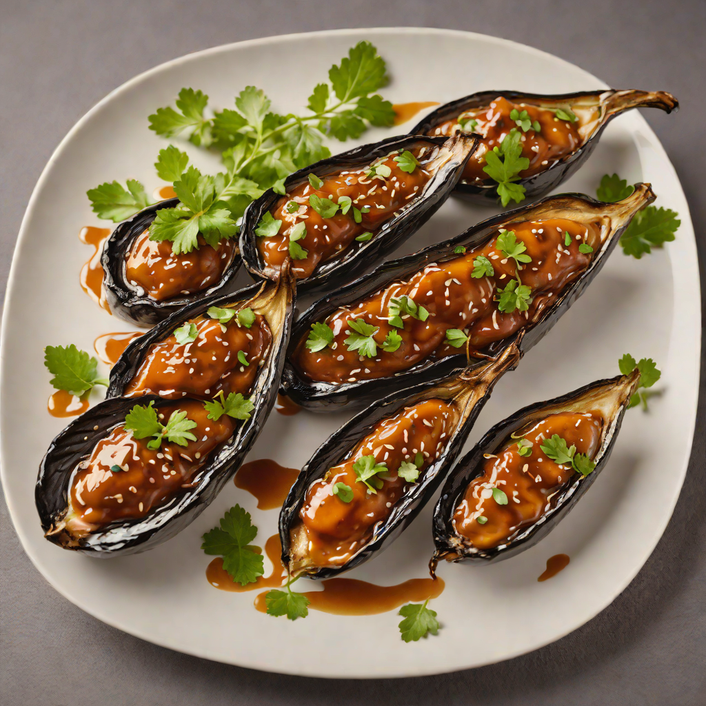 Charred Black Skinned Eggplant with Miso Glaze