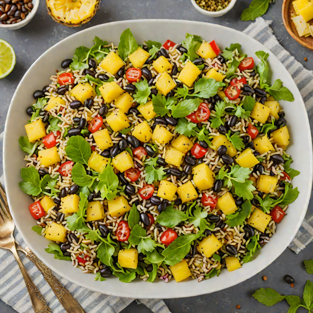 Spiced Tropical Quinoa Salad with Pineapple and Black Beans