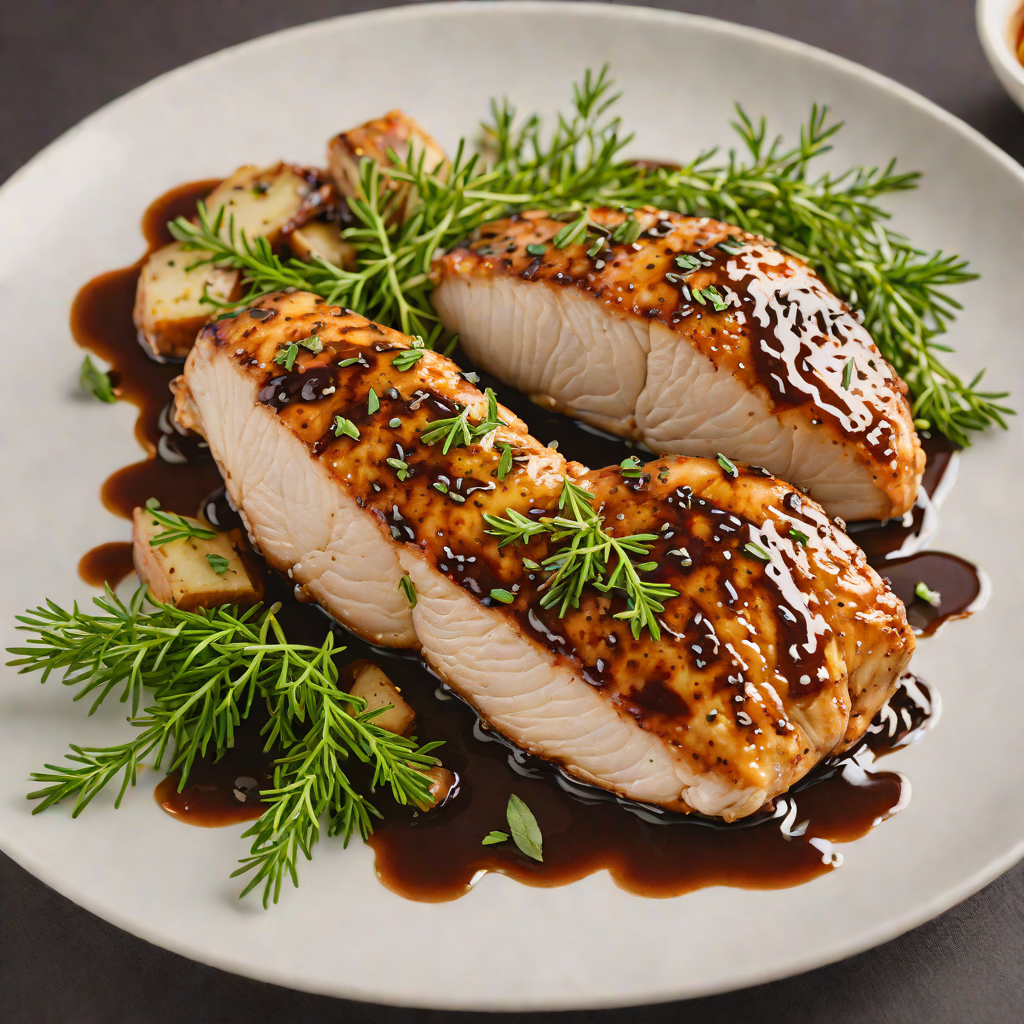 Pan-Seared Chicken with Honey-Balsamic Glaze and Fresh Thyme