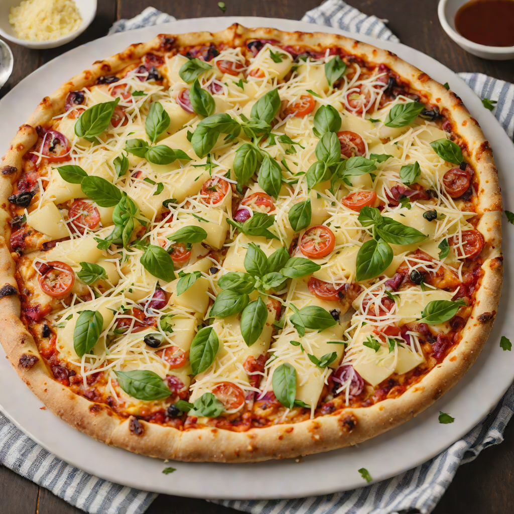 Grated Potato Crust Pizza with Garlic and Parmesan