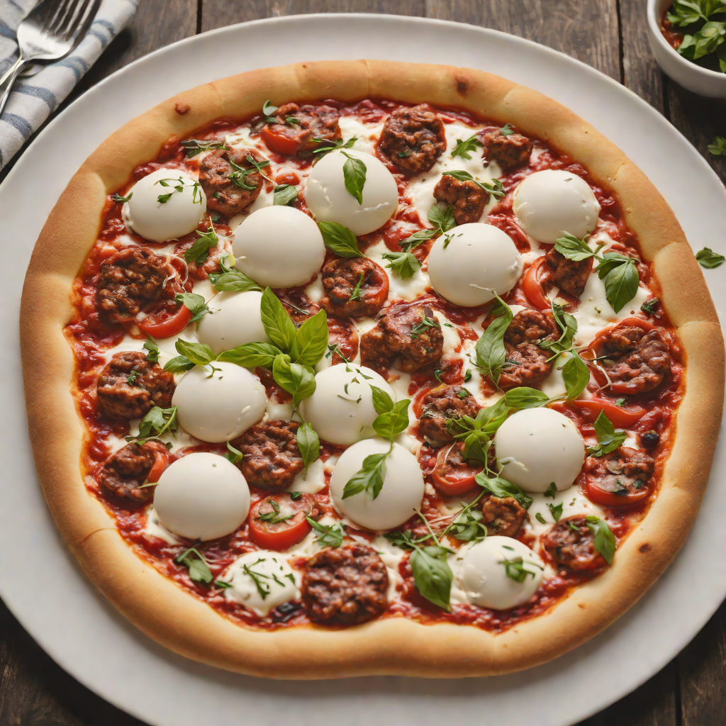Hand-Tossed Neapolitan Pizza with Buffalo Mozzarella and Spicy Italian Sausage