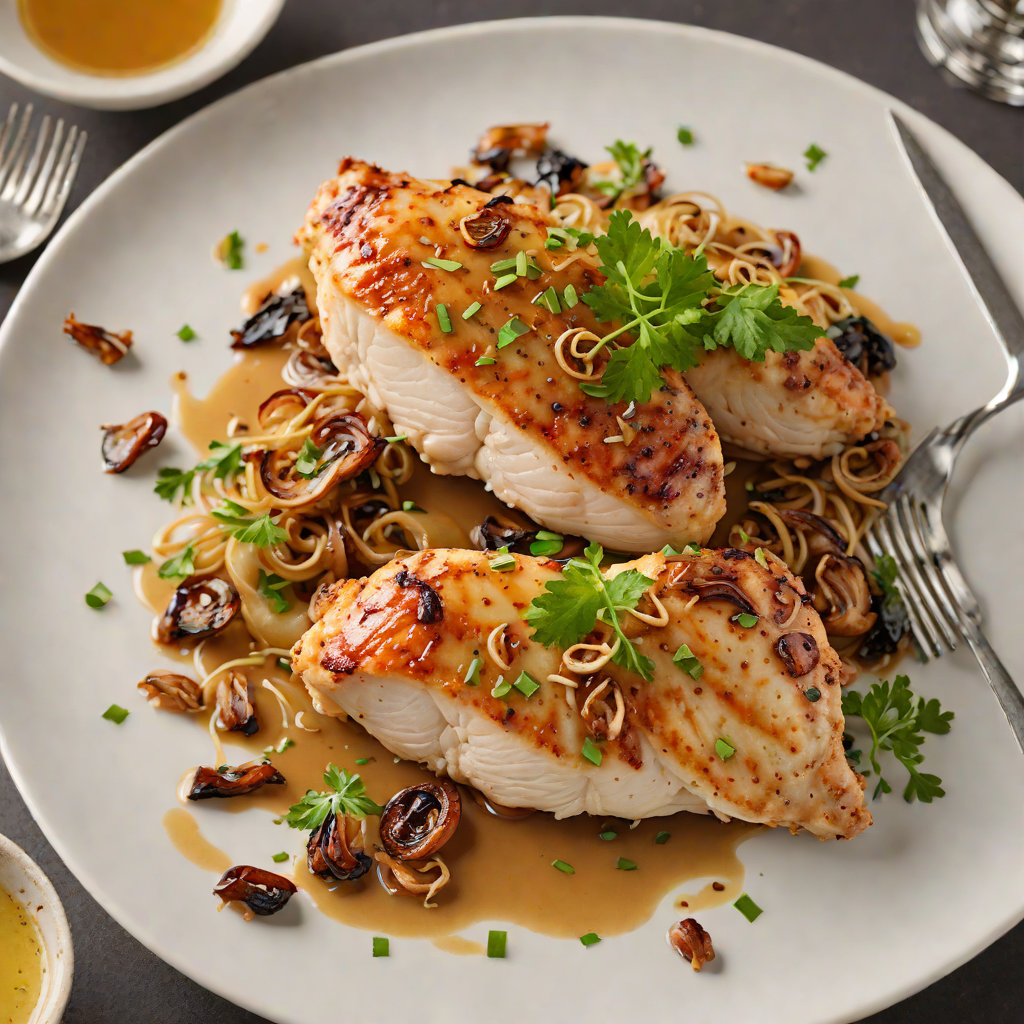 Pan-Seared Chicken with Honey Dijon Glaze and Crispy Shallots
