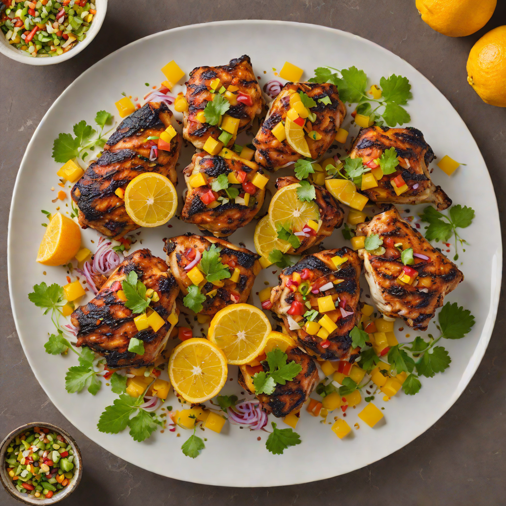 Charred Tiki-Spiced Chicken Thighs with Citrus Salsa