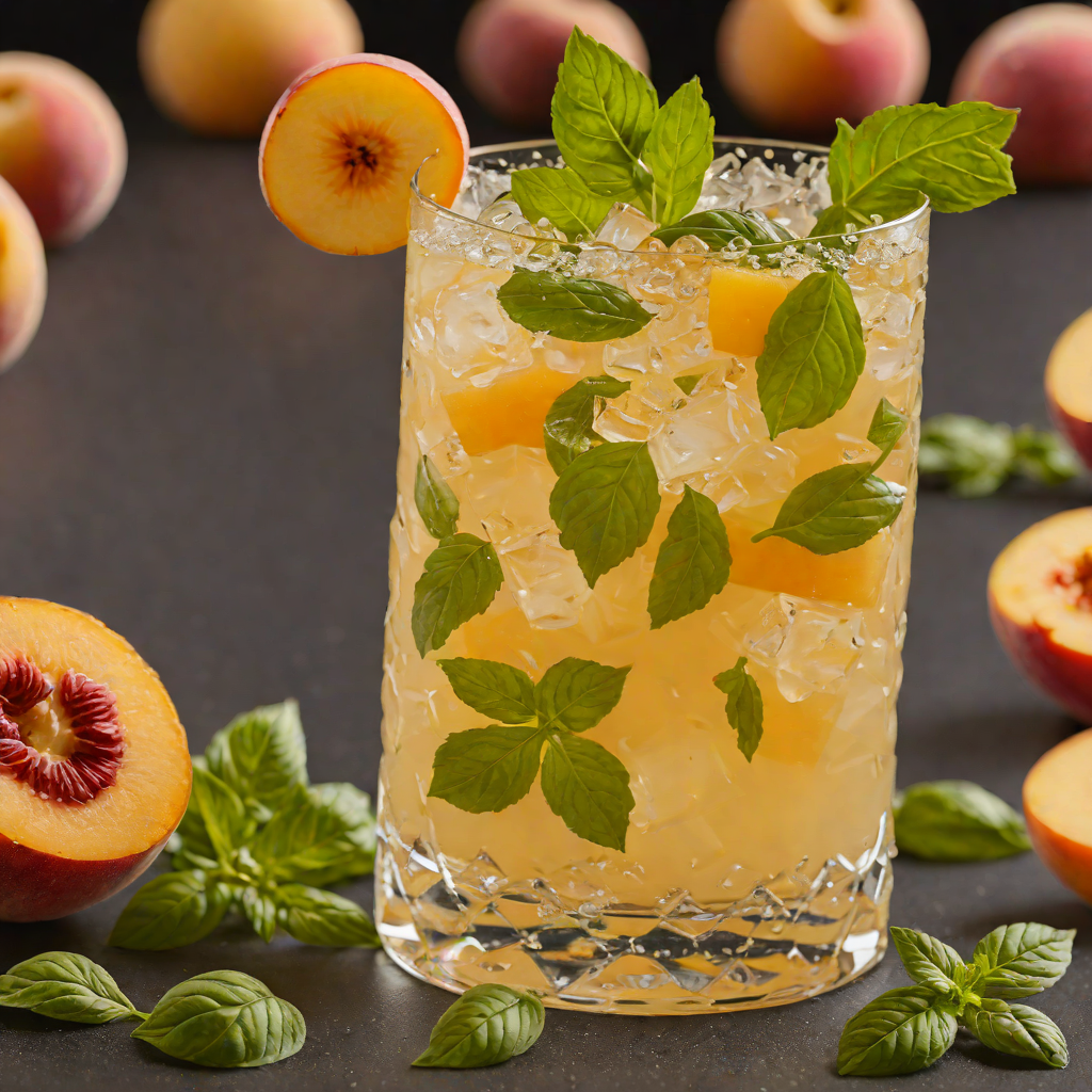 Muddled Basil and Peach Cooler