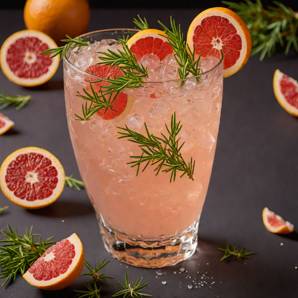 Sparkling Ruby Grapefruit and Rosemary Fizz