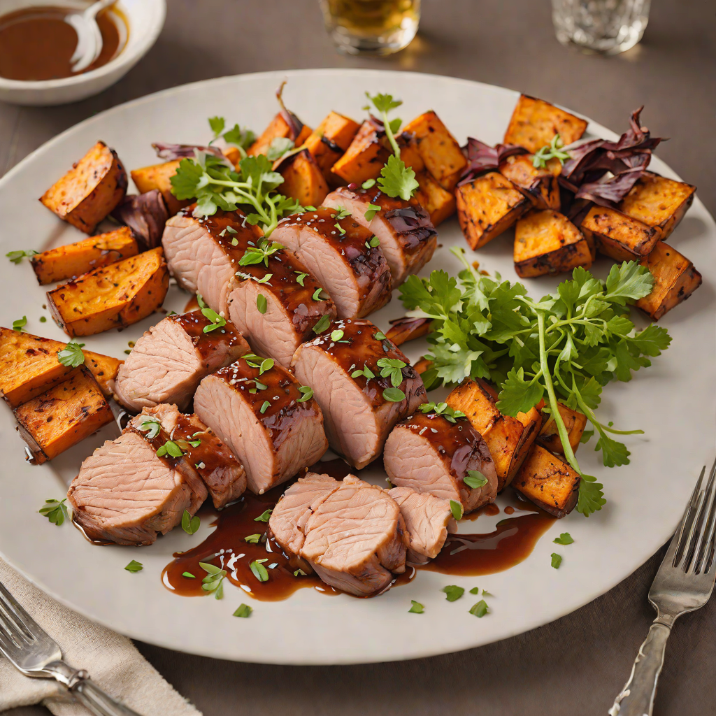 Honey-Ginger Glazed Pork Tenderloin with Roasted Sweet Potatoes