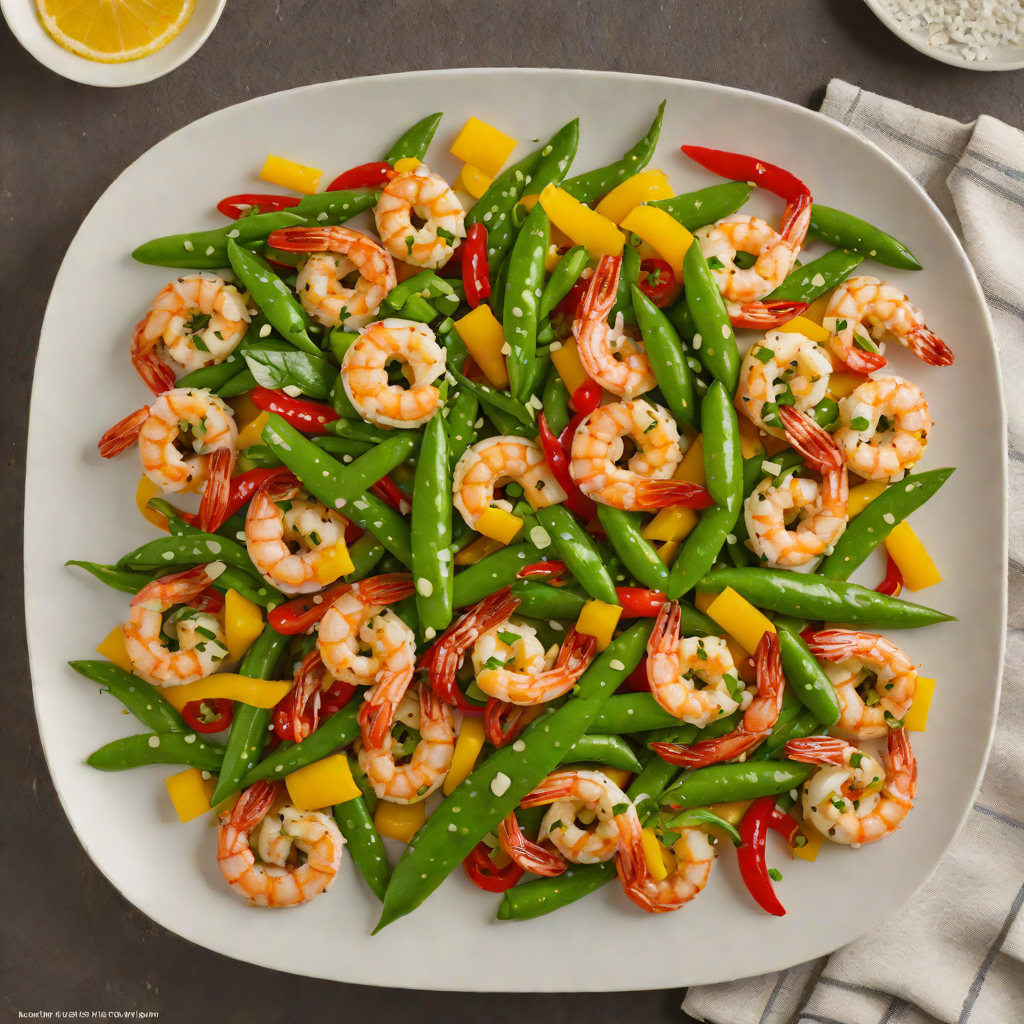 Lemon-Garlic Shrimp Stir Fry with Snow Peas and Bell Peppers