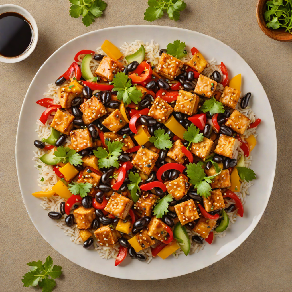 Crispy Tofu Stir-Fry with Bell Peppers and Black Bean Sauce