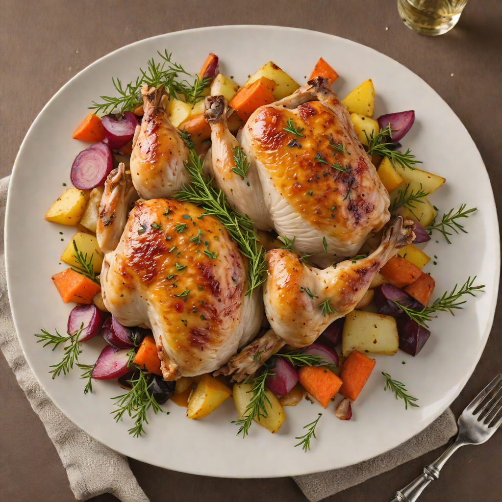 Pan-Roasted Chicken with Root Vegetables and Thyme