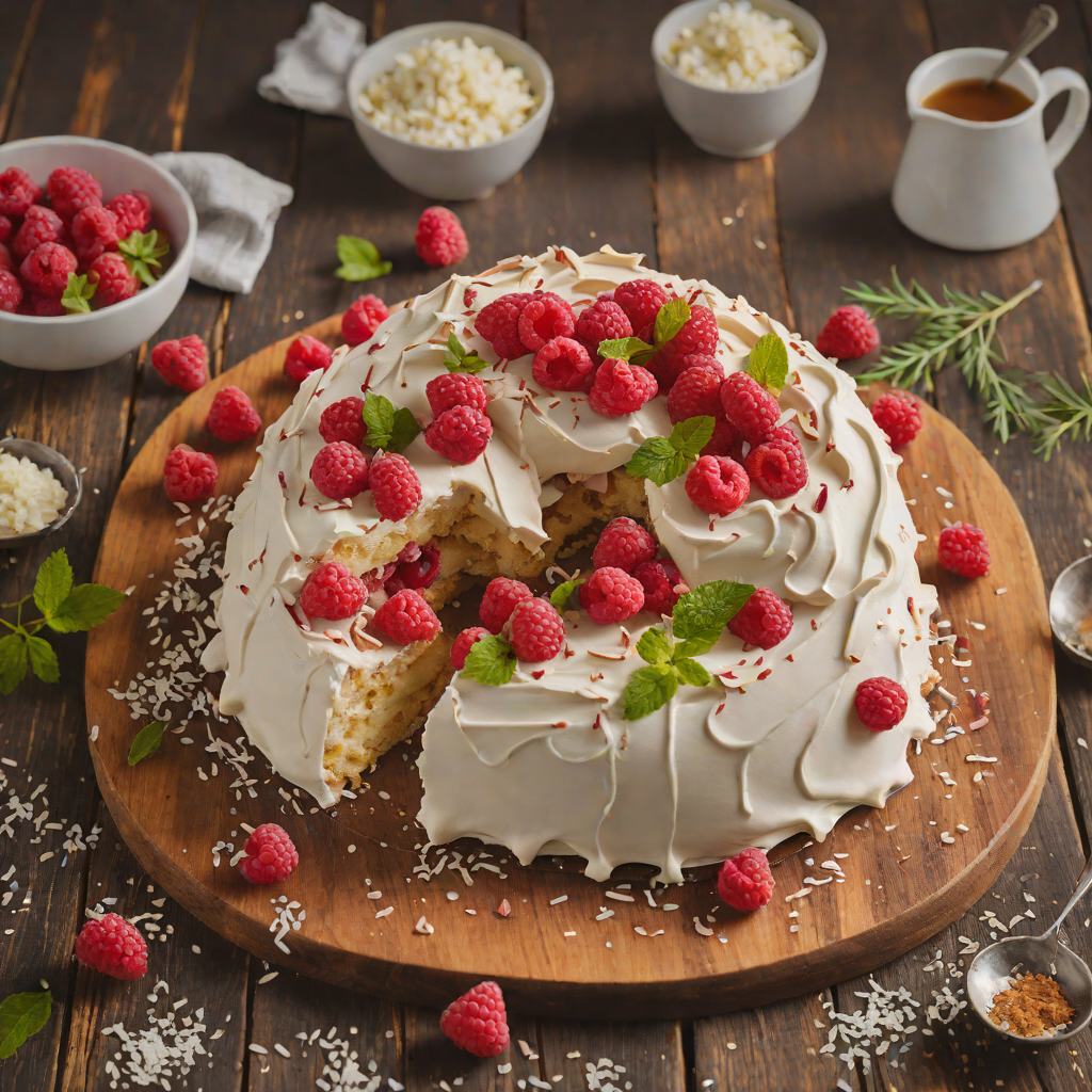 Lamington-Inspired Pavlova with Raspberry and Coconut Cream