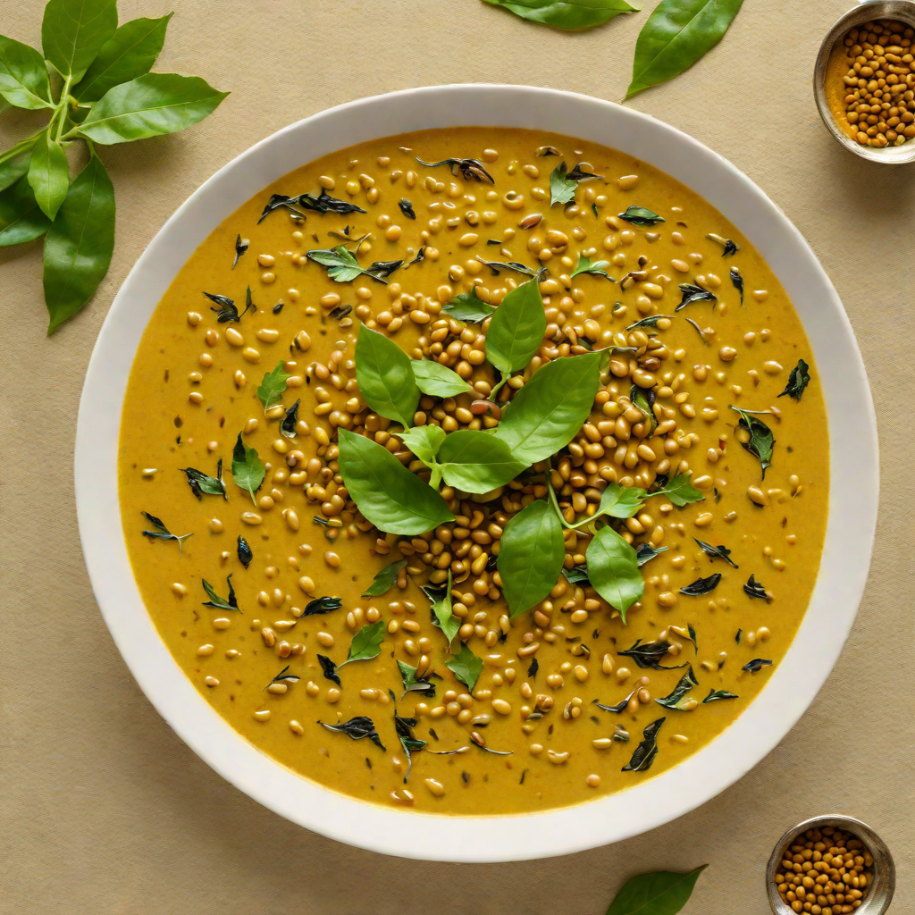 Gujarati Dal with Tempered Mustard Seeds and Curry Leaves