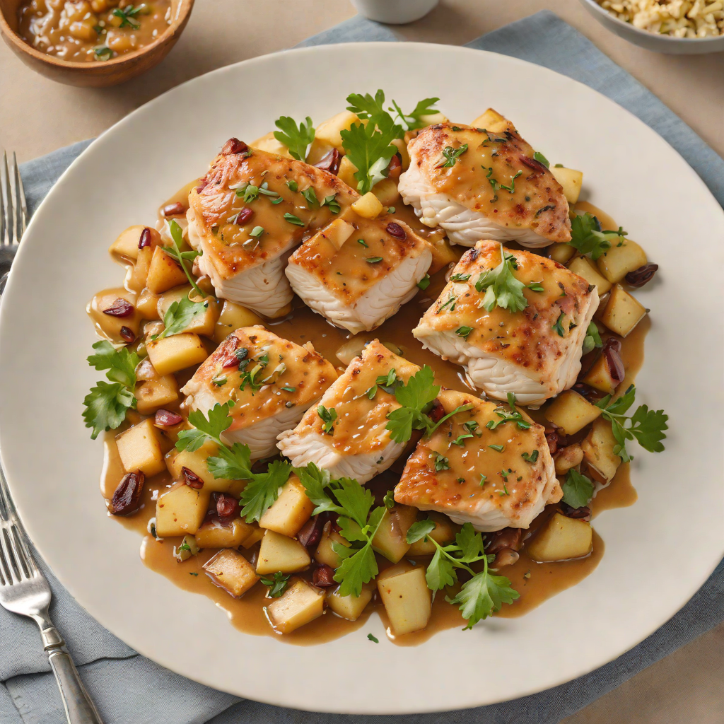 Pan-Seared Chicken with Spiced Apple and Shallot Sauce