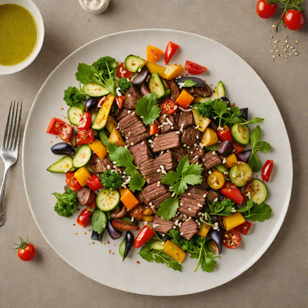 Bush-Spiced Kangaroo Stir-Fry with Finger Lime and Roasted Veggies