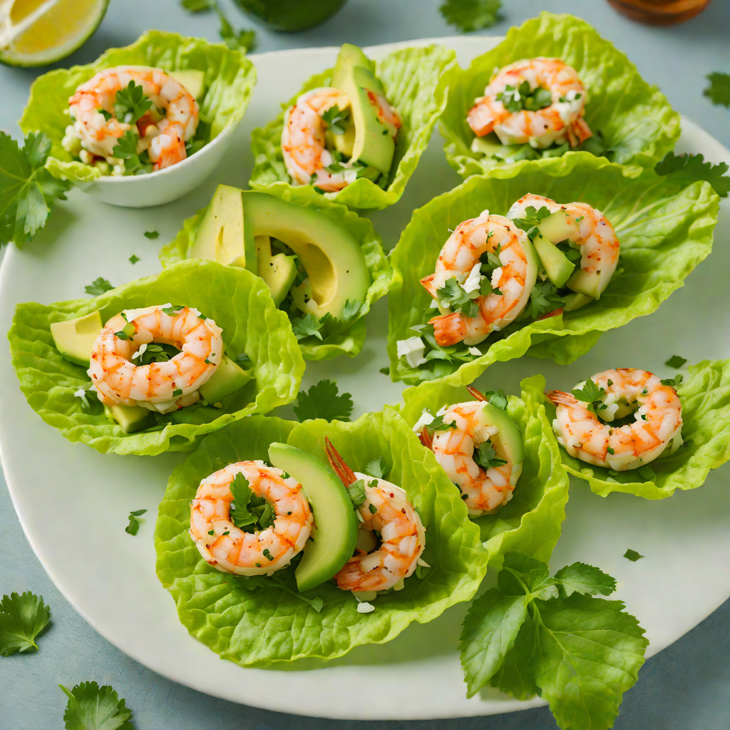 Zesty Shrimp Lettuce Wraps with Avocado Cilantro Sauce