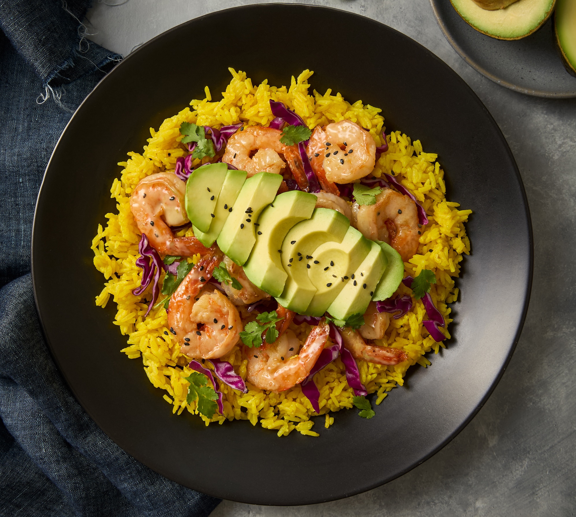 Citrus-Glazed Shrimp & Avocado Rice Bowl