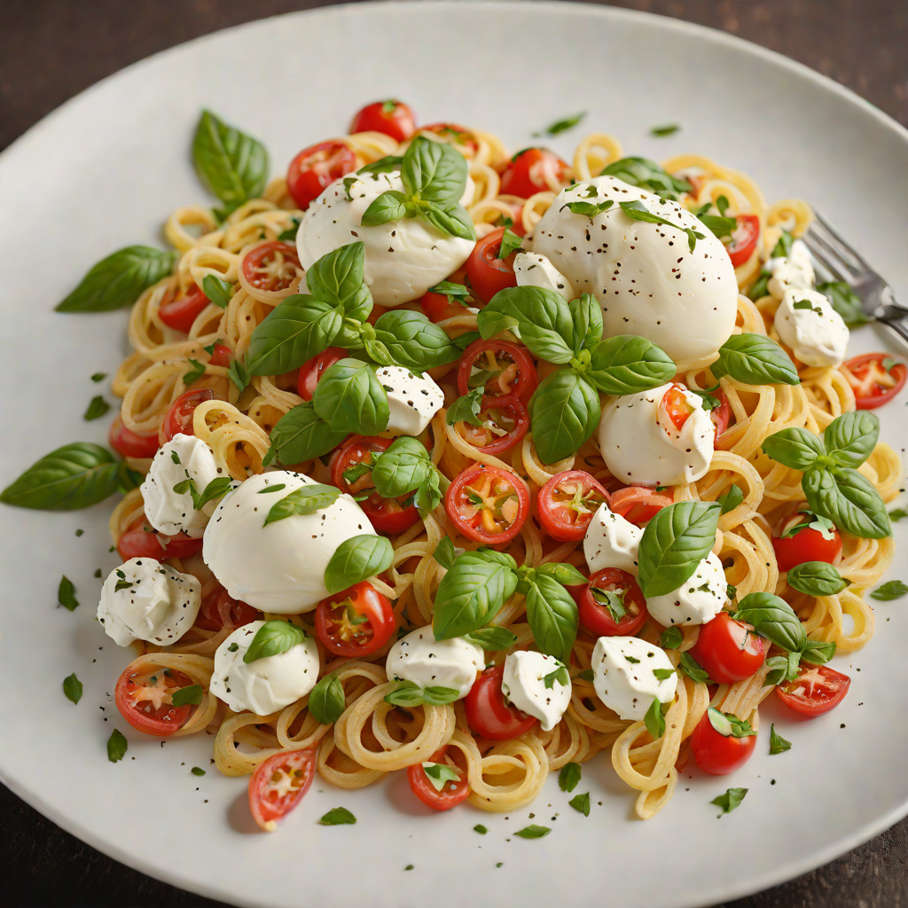Pasta alla Caprese with Basil and Burrata